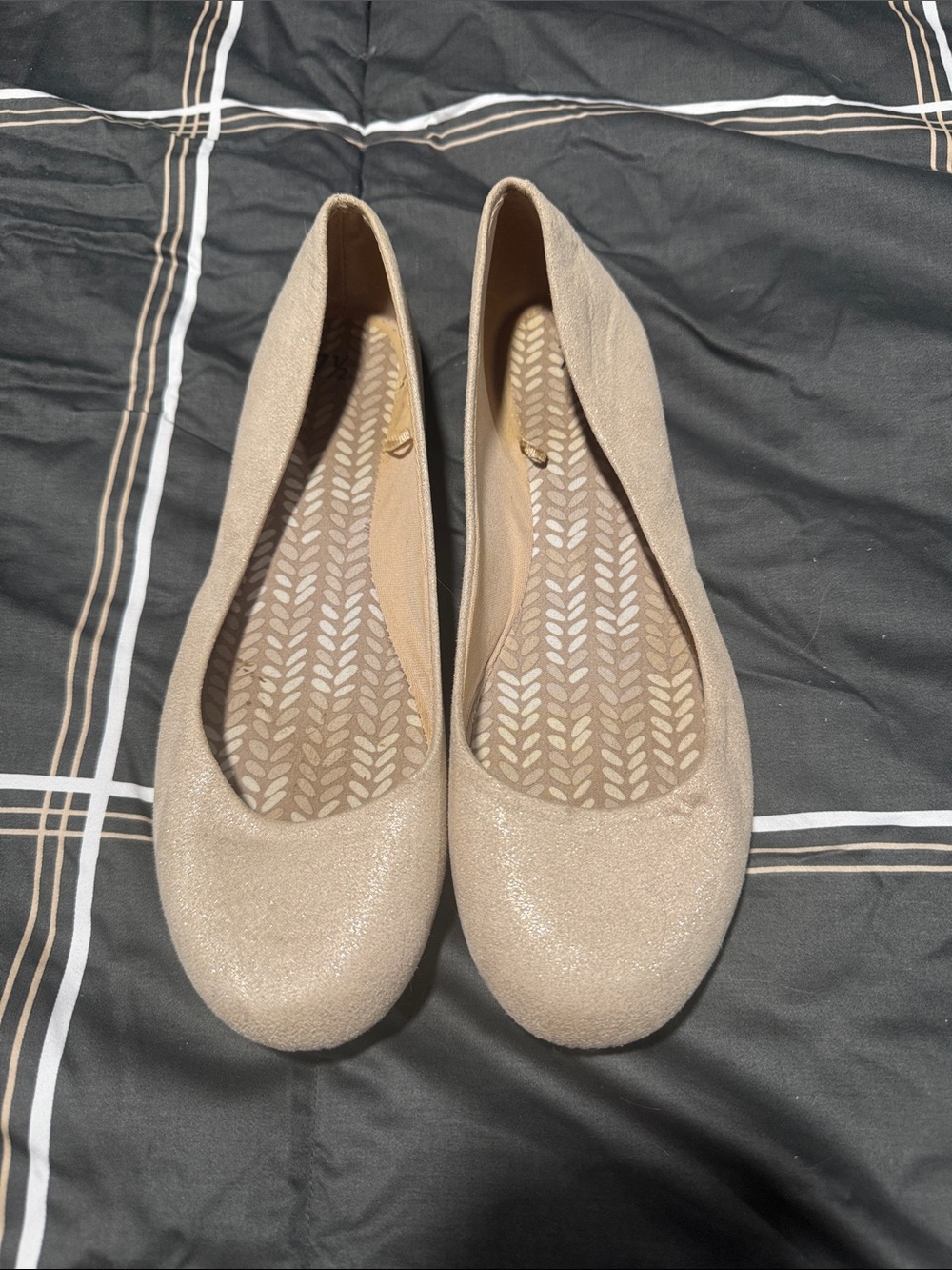 🖤Time and Tru Shimmer Ballet Flats - Beige🖤